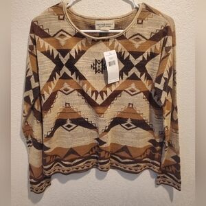 DENIM & SUPPLY RALPH LAUREN Tribal Aztec Southwest Country Print Knit Pullover S